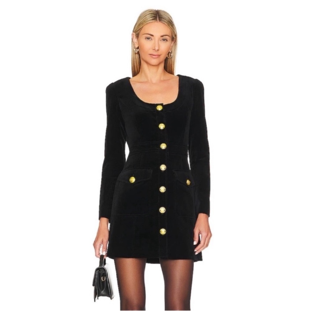 A.L.C. Ivy Dress in Black Velvet Size 6 NWT